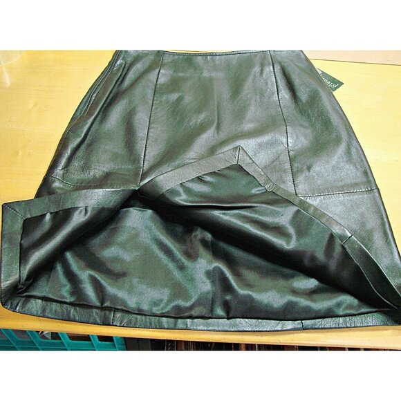 NEW Harve Benard Womens Genuine Leather Skirt Size 8 Black PL Polyester Lining - Picture 7 of 11